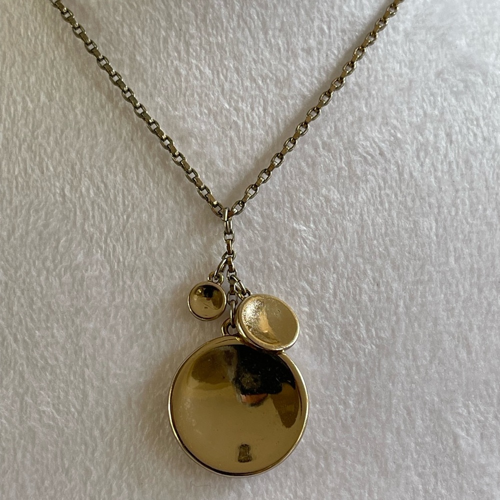 White House Black Market Gold Tone Necklace with Reflective Pendants